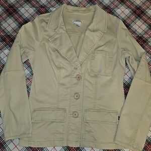Z. Cavaricci Casual Khaki Cotton Button Up Blazer